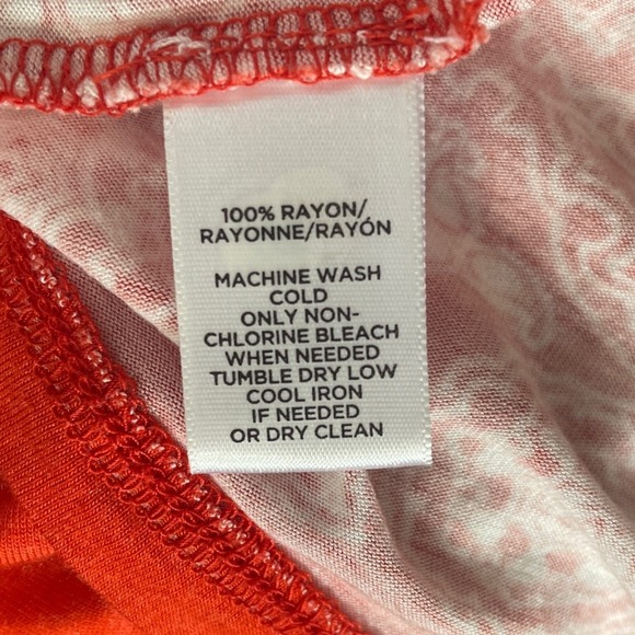 LOFT High Neck Halter Tank Top Women XS Red White Geometric Border Print Knit - Picture 9 of 10